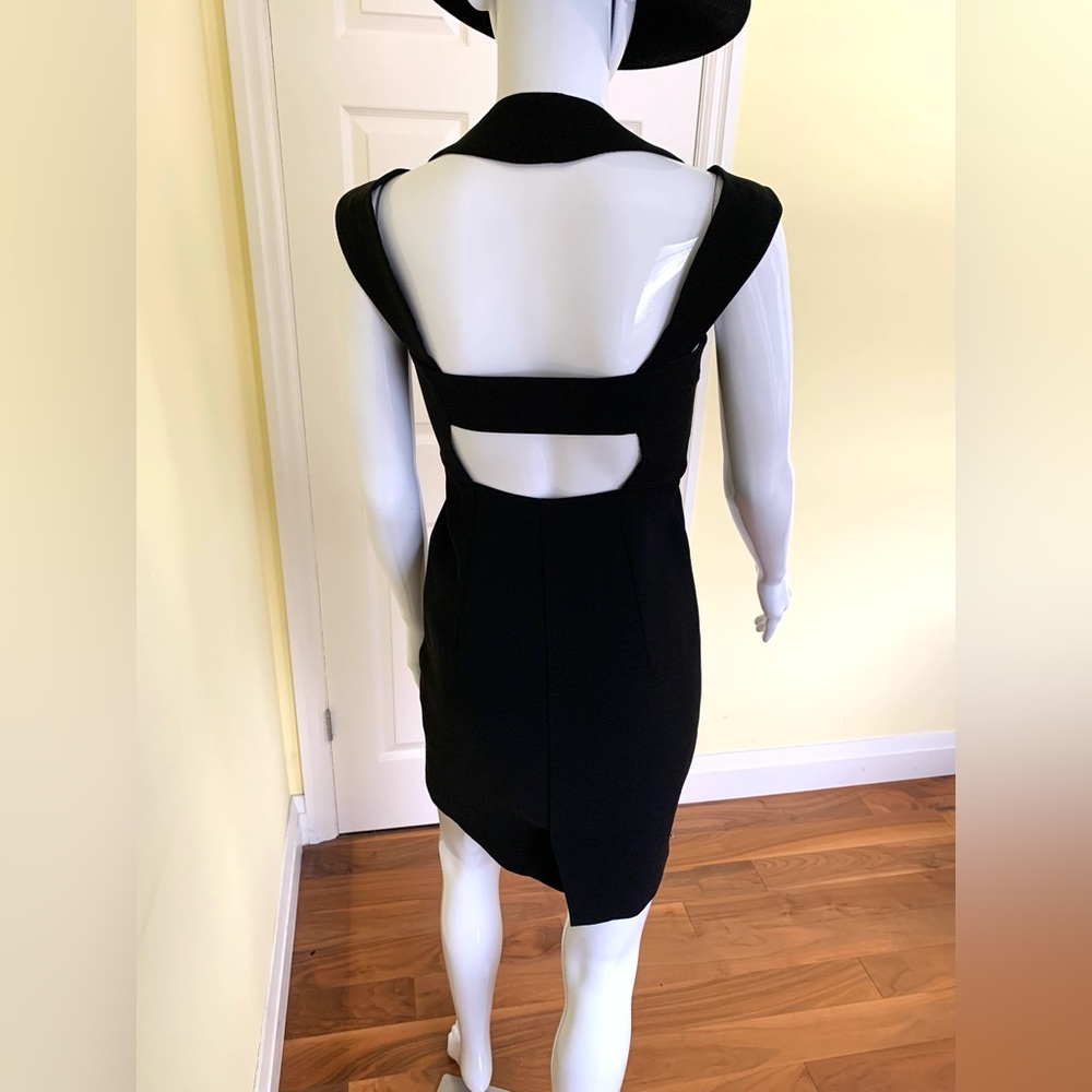 Maje black mini dress with wide straps and sexy cut-out at its back Maje Size 1